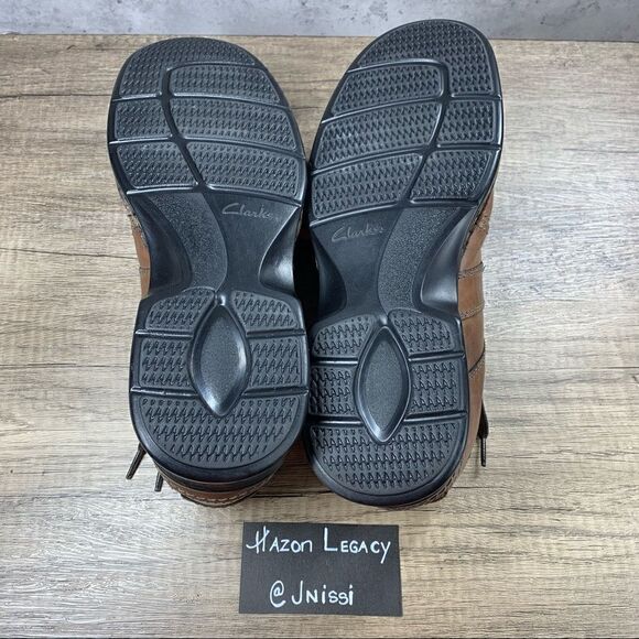 Clarks Collection~Men’s~Brown Leather Soft Cushion Oxford Shoes~Size 10.5 W - Picture 7 of 8